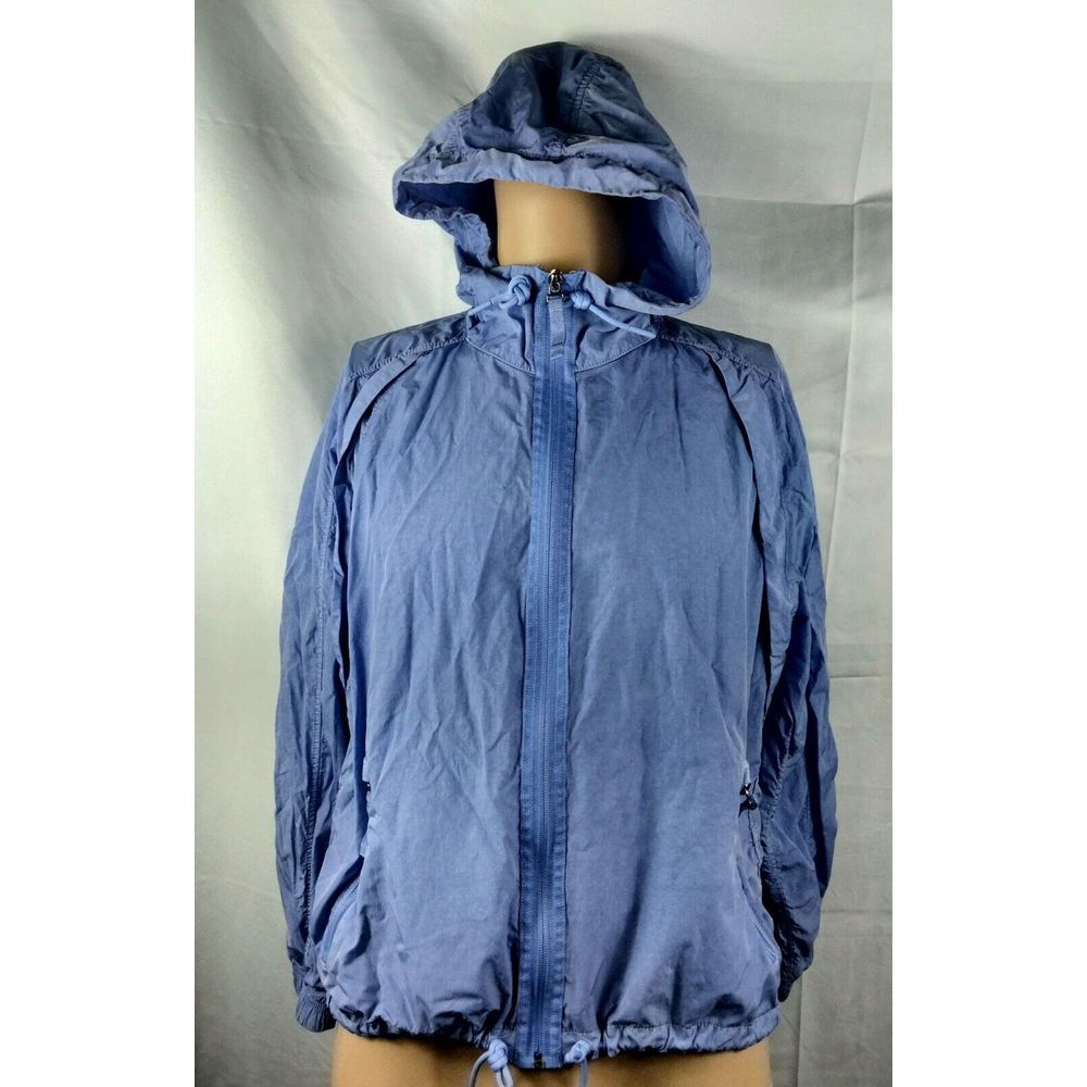 Athleta Womens Jacket Sz M Purple Full Zip Pockets Hooded Pockets Lightweight